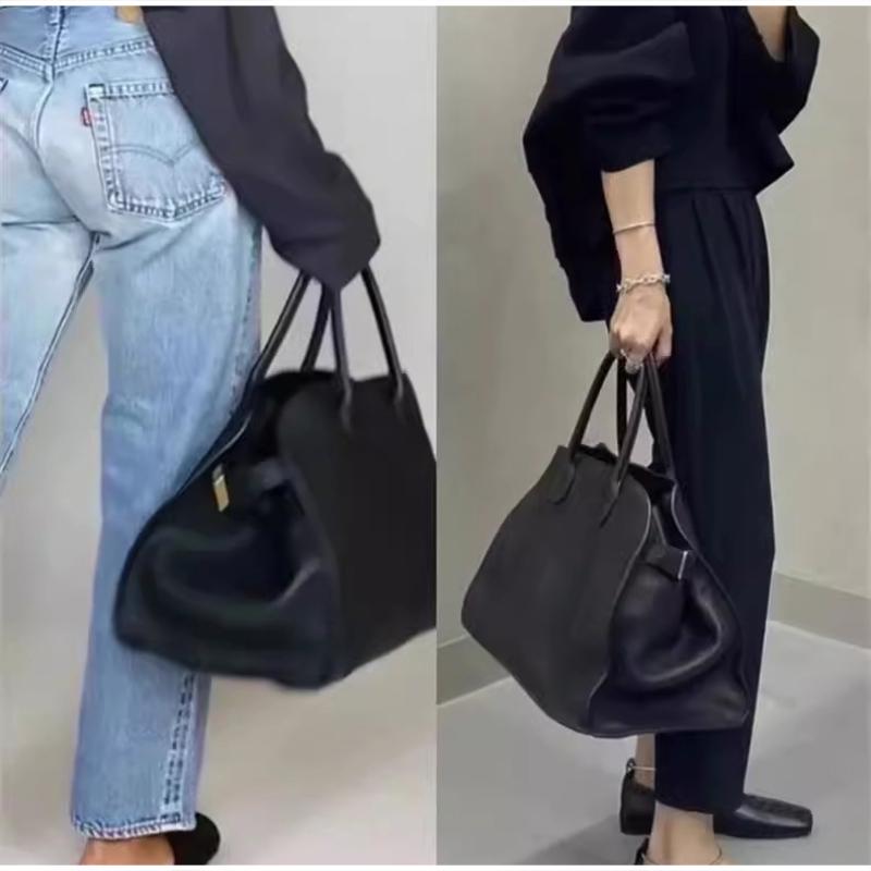Brand 15 Inch Large Capacity Tote Bag For Women Top Grain Cowhide & Suede Briefcase, Leather Work Bag, Commuter Platinum Bag