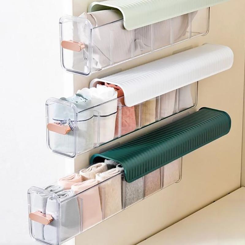 Duvar Asılı Şeffaf İç Külot Saklama Kutusu Çorap Saklama Kutusu Dolap Organizatör Yatak Odası Depolama Organizatör