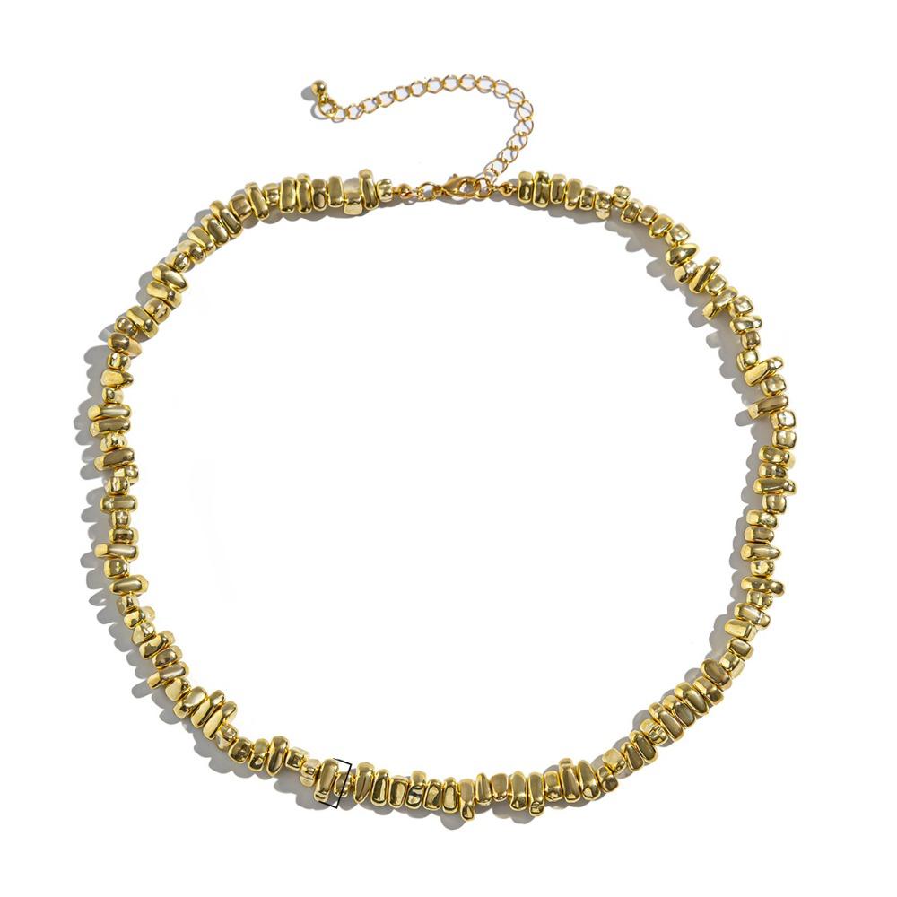 Irregular Cross Pendant Choker Creative Collarbone Chain Simplicity CCB Beads Chain  Men