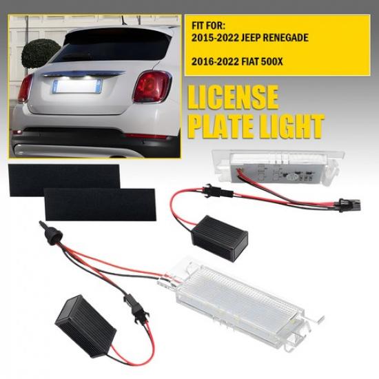 2 x License LED Plate Light Rear Bumper White Lamp Fit 2015- Jeep Renegade
