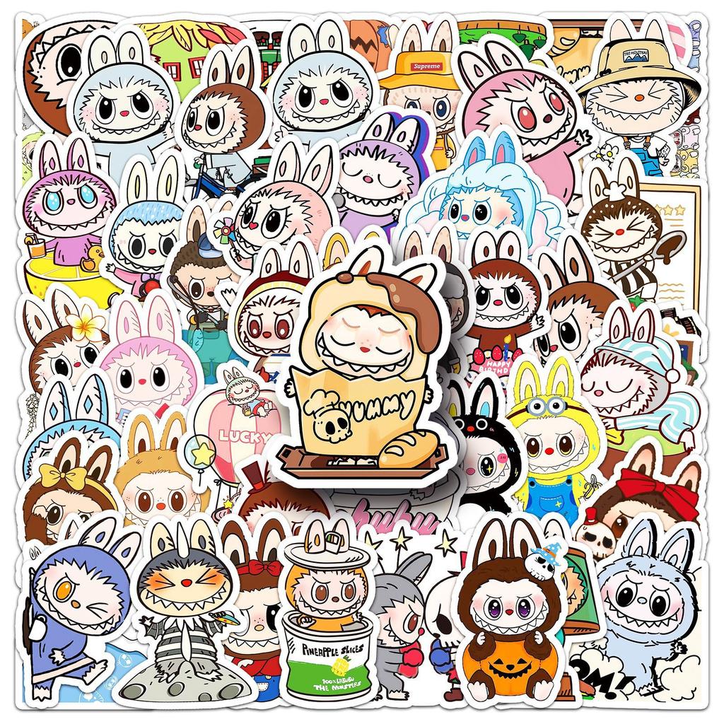 50 Stück Labubu Graffiti Aufkleber Cartoon Niedlich Labubu Goka Dekoration Handyhülle Notizbuch Handkonto Aufkleber