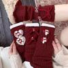 New Year'S Mori Bow Socks Cover Natal Year Red Sweet Love Hairball Stacking Socks Cover Thickened Leg Warmer