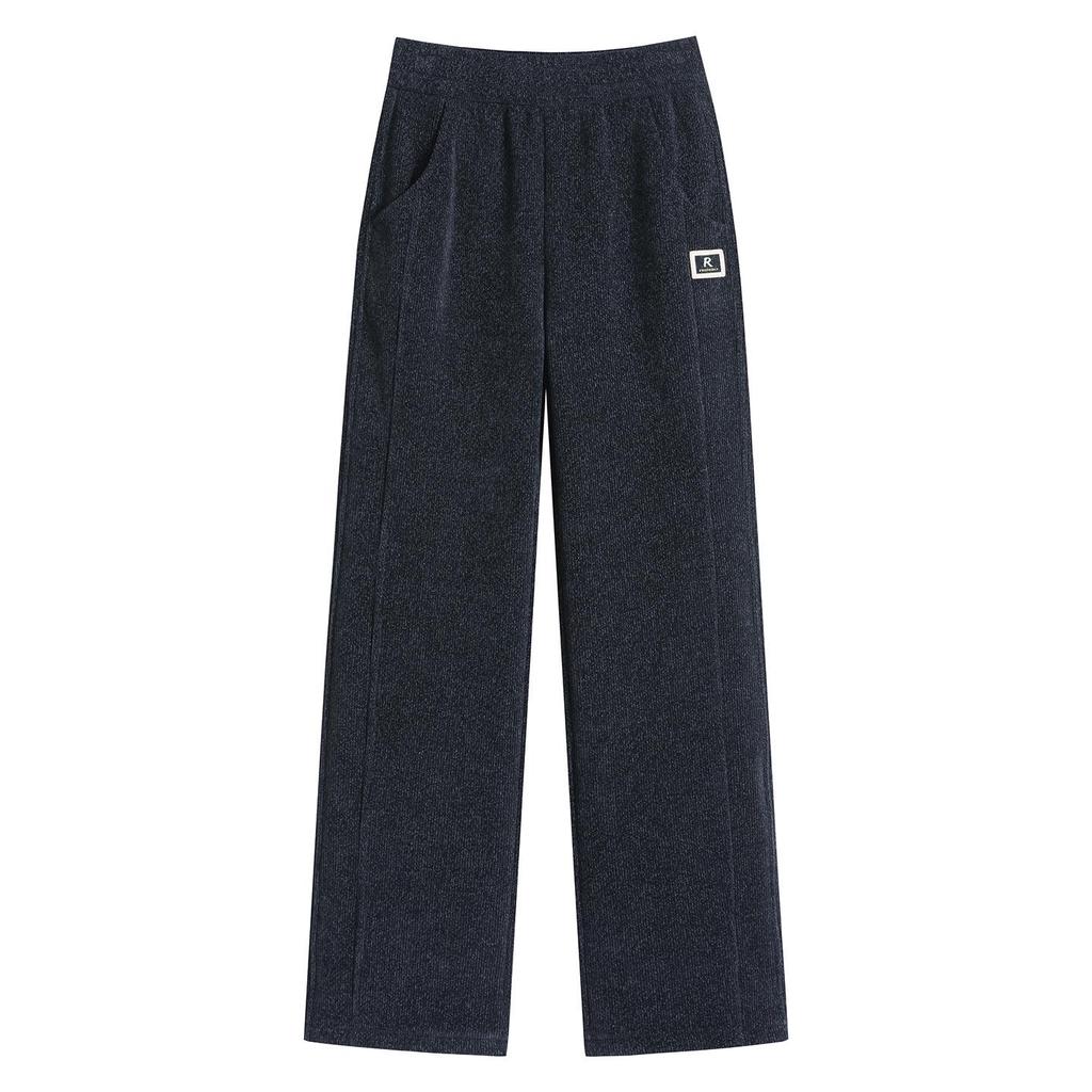 Women's Plus Size Corduroy Wide-Leg Chenille Pants - Autumn Winter Thickened Velvet