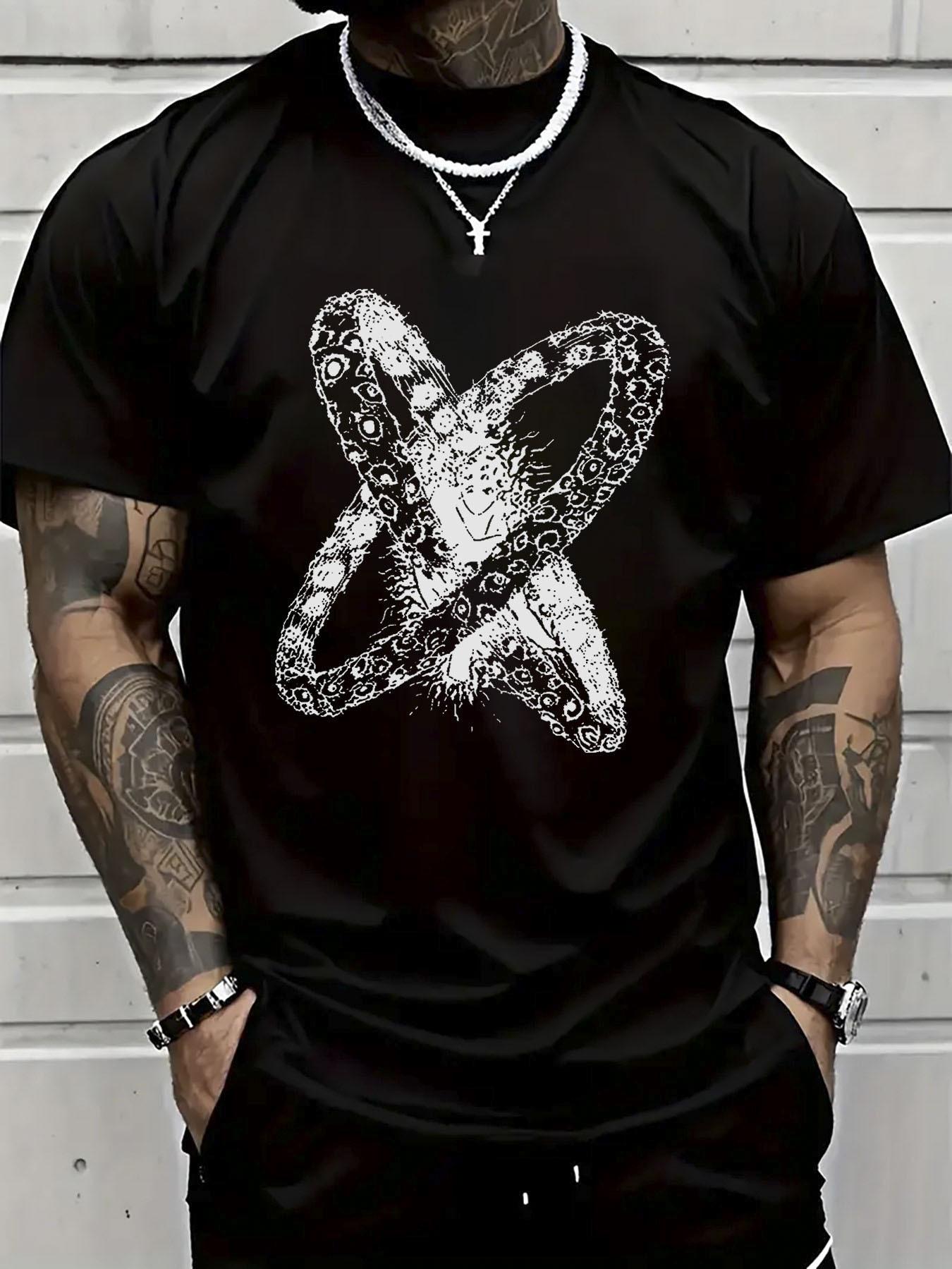 

Gothic Halo Graphic Print Men s Luxury Cotton Short Sleeved T-shirt Summer Unisex Men s and Women s Streetwear Trend 4XL