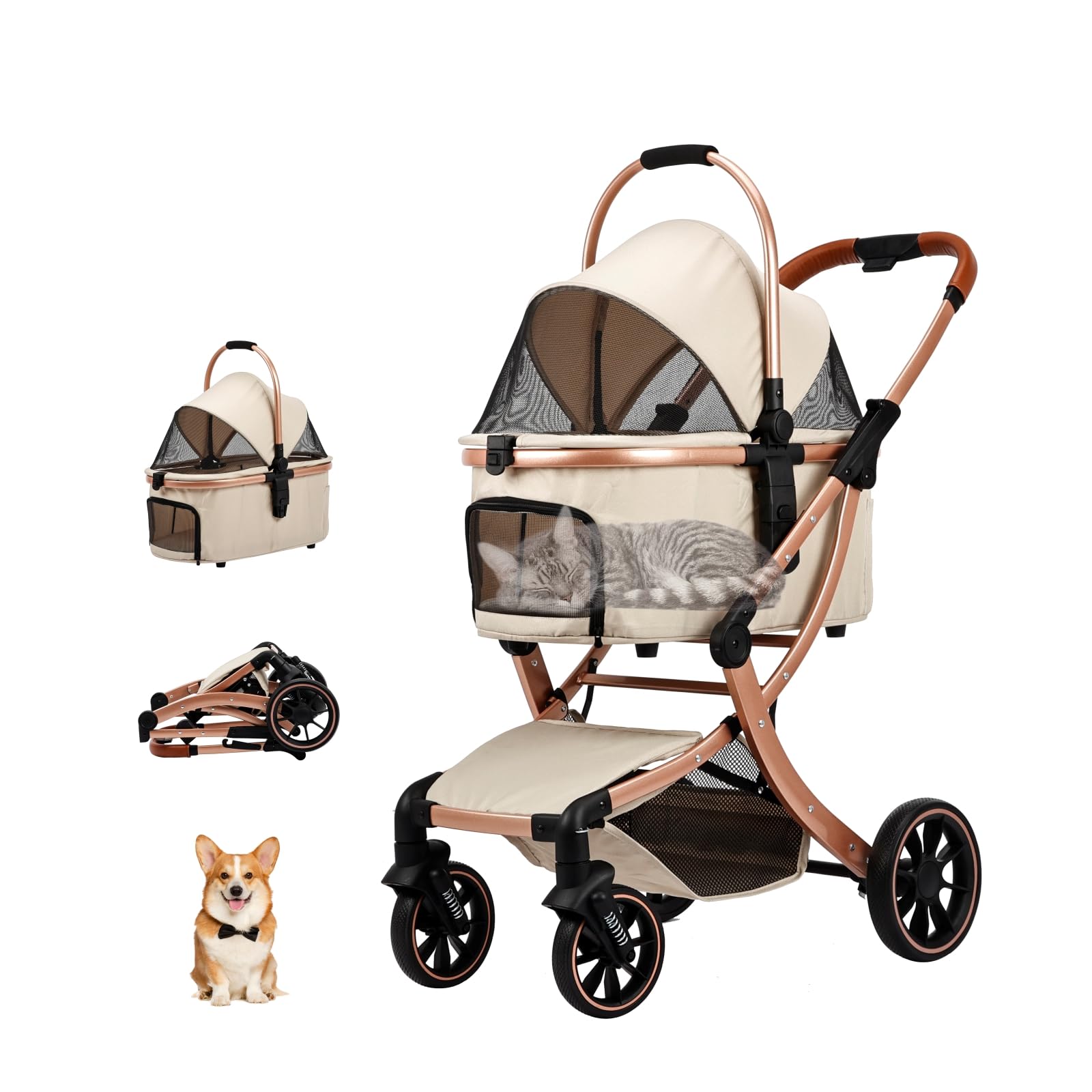 

Pet Компактный для небольших средних и маленьких собак Отдельный 360 градусов 2 собаки Собака выходит переднее колесо 360 Легкий 2 секунды Задний тормоз колеса тележка, собаки, собаки, кошки,