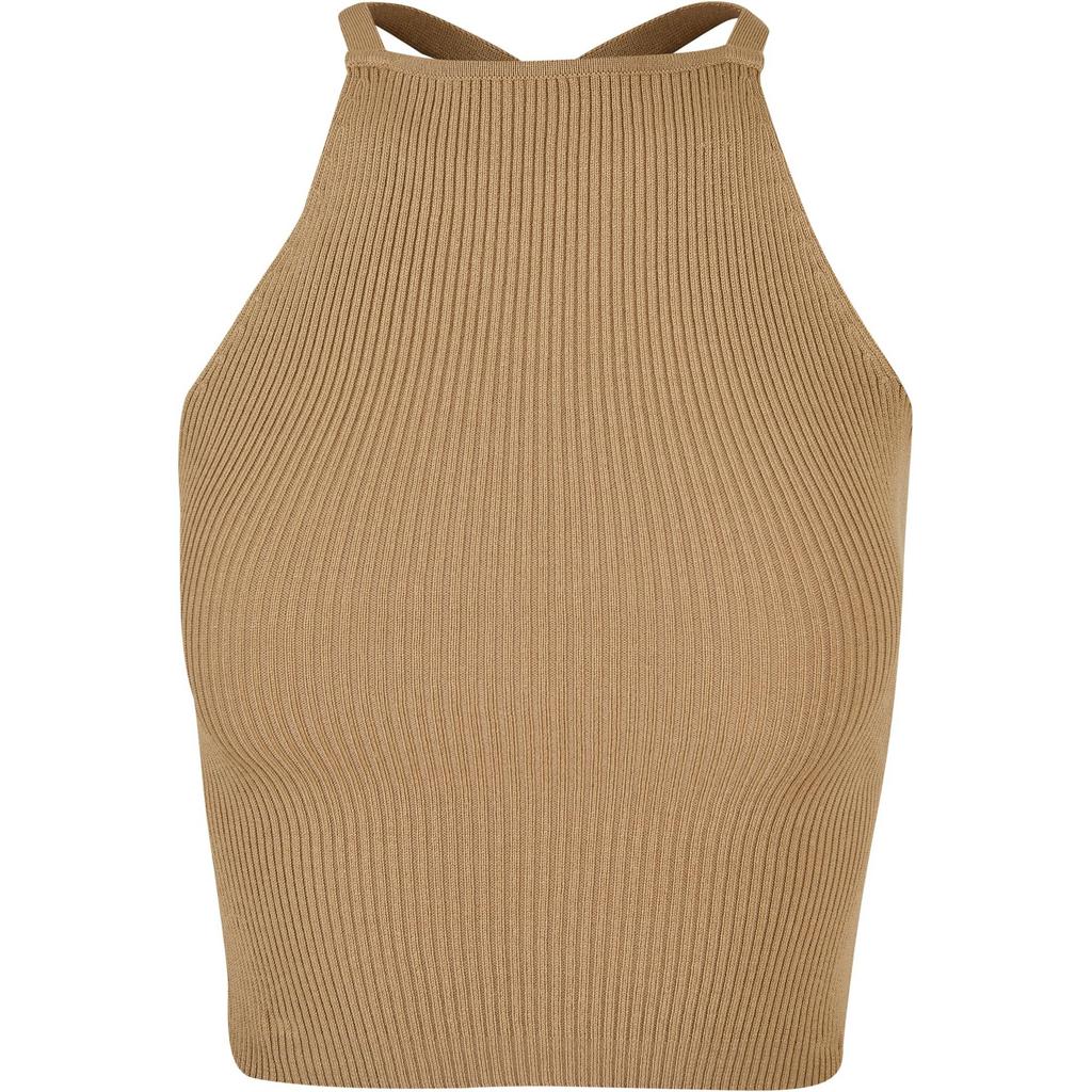 Urban Classics Womens/Ladies Rib Knit Cross Back Top