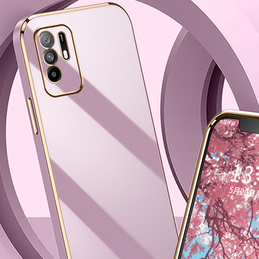 Oppo A94 5G Kılıf Lüks Kare Kaplama OPPO Reno 5Z Telefon Kılıfı Reno 6Z Darbeye Dayanıklı Silikon Arka Kapak CPH2211 CPH2237 Kılıf