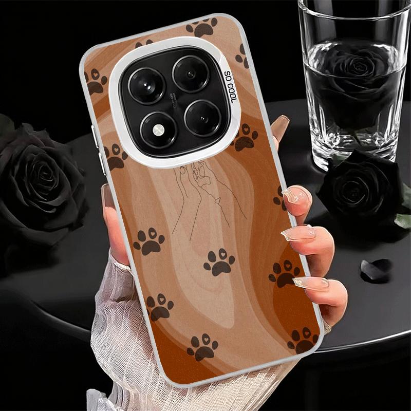 Dog Footprint Paw Cute Pattern Shockproof Phone Case for Xiaomi Redmi Note 15 14 13 12 Pro Plus 11 11S 11T 5G Cover Anti Fall Fu