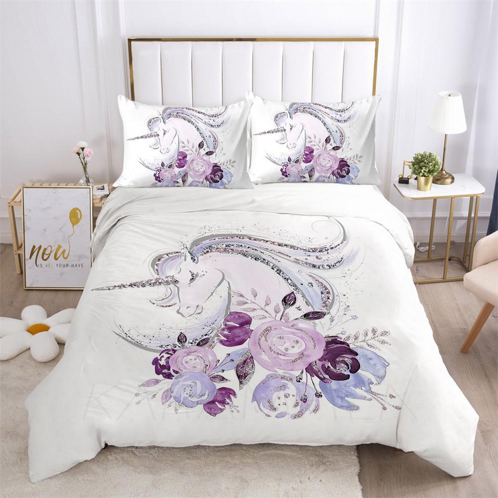 3D Unicorn Printing Bed Set Cover Single Size Bedding Set High Quality Polyester Children Bedroom Decor