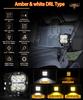 AUXBEAM 6 Types 3 Inch LED Pod Lights White & Amber Spot / Flood / Combo Driving Work Light for ATV SUV Truck Pickup Boat