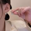 Fashion Zircon Stud Earrings for Women Water Drop Cross Earring Classic Elegant Jewelry Wedding Party Female Accessories Gift