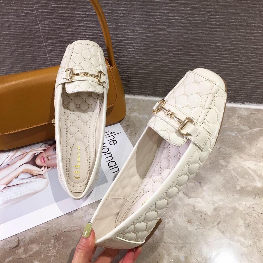 Fashion Flat Shoes for Women Spring and Autumn 2025 Square Toe Loafers Women's New Butterfly Bow Plus Size Shoe Ladies Zapatos De Mujer