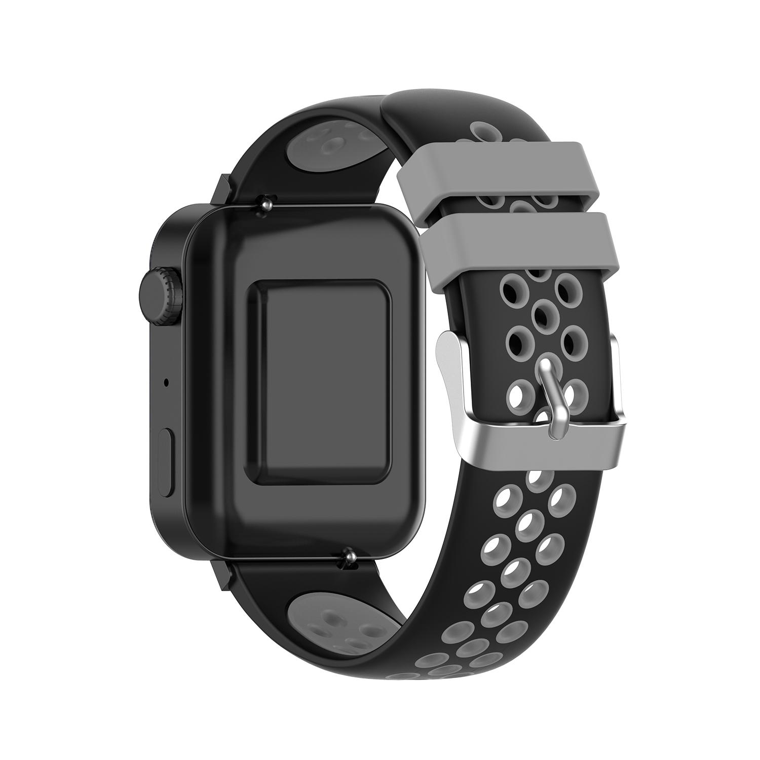 

18mm Dual Color Silicone Smart Watch Band for Xiaomi Mi Watch Black/Grey