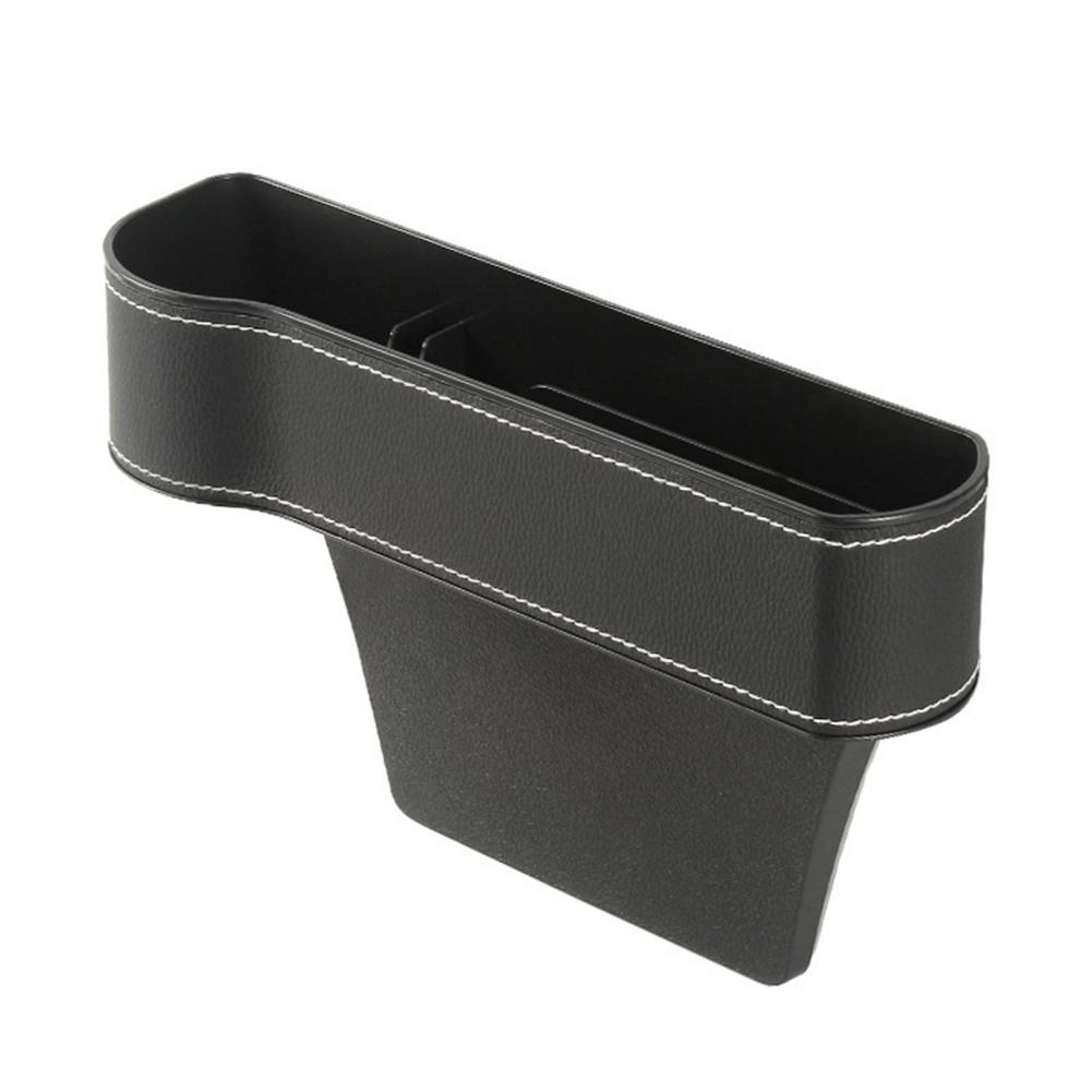 Leather Car Seat Gap Organizer Multifunction Console Crevice Filler Side Storage Box with Cup Holder Car Interior Storage Pocket