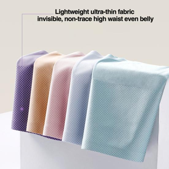 Women Panties High Waist Solid Color Seamless Soft Anti-septic Stretchy Thin Breathable Tummy Control Lady Underpantis Briefs Underwear