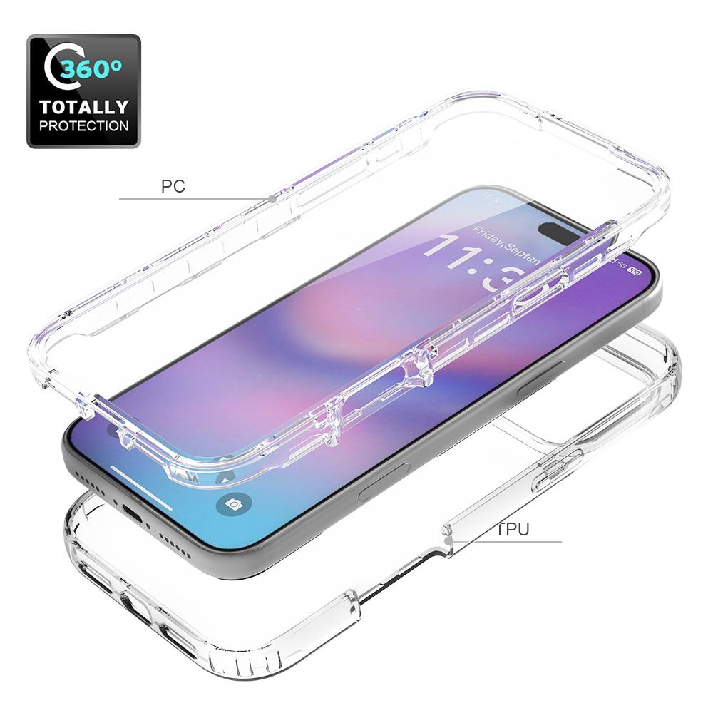 For iPhone 17 Pro Max Case Built-In PET Screen Protector PC+TPU Full Body Shockproof Phone Cover