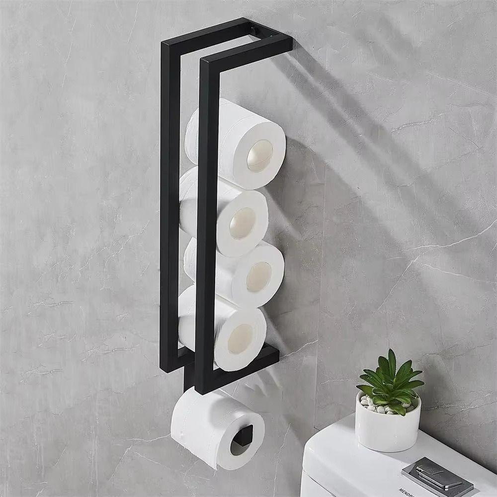 Strong Load-bearing Bathroom Wall Towel Rack Toilet Paper Holder Set  Bathroom Organization