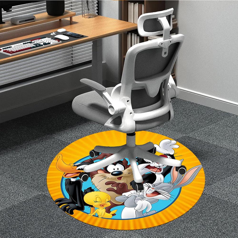 

1pc Looney Tunes Office Round Area Rug, Under Office Chairs Bedroom Living Room Home Decor, Room Deco, Available in Various Sizes168 80cm by 80cm