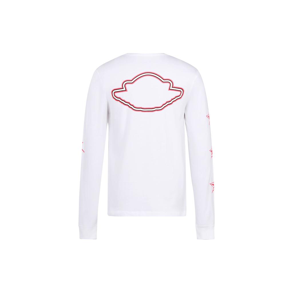 Jordan Flight Logo Crew Neck Long Sleeve Basketball T-Shirt Men Tops White AT9071-100