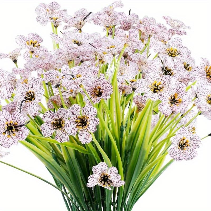 Fiori Artificiali Rossi Vivaci Resistenti ai Raggi UV, Non Sbiadiscono Plastica Floreale da Esterno