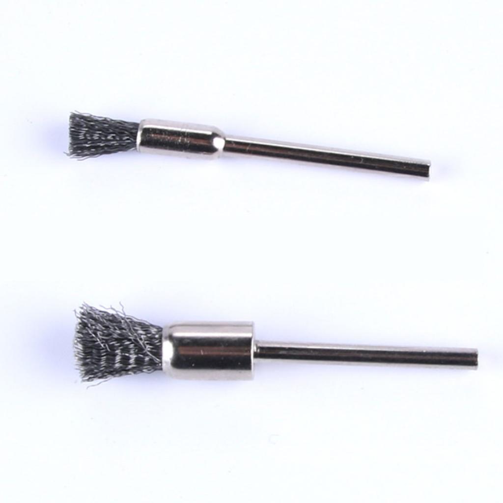 30Pcs Wire Wheel Brushes 3mm Shank Remove Burrs Rust Metal Non-metal Surface Polishing Derusting