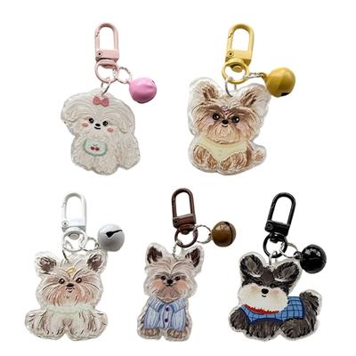 Hunde-Themen Acryl Schlüsselanhänger Leichtgewicht Cartoon Tier Schlüsselanhänger Taschenanhänger Zubehör für Tierliebhaber und Studenten