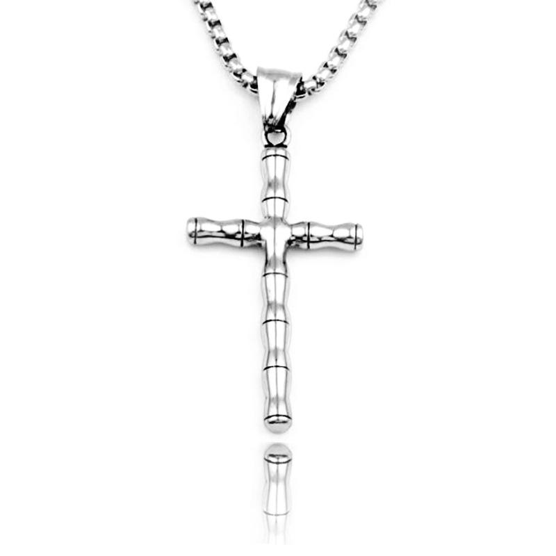 Vintage Bamboo Cross Pendant Trendy Man Necklace Pendant