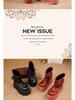 Women's 2025 Height-Increasing Martin Boots - Washed Cowhide Platform Ankle Boots with Buckle and Thick Sole