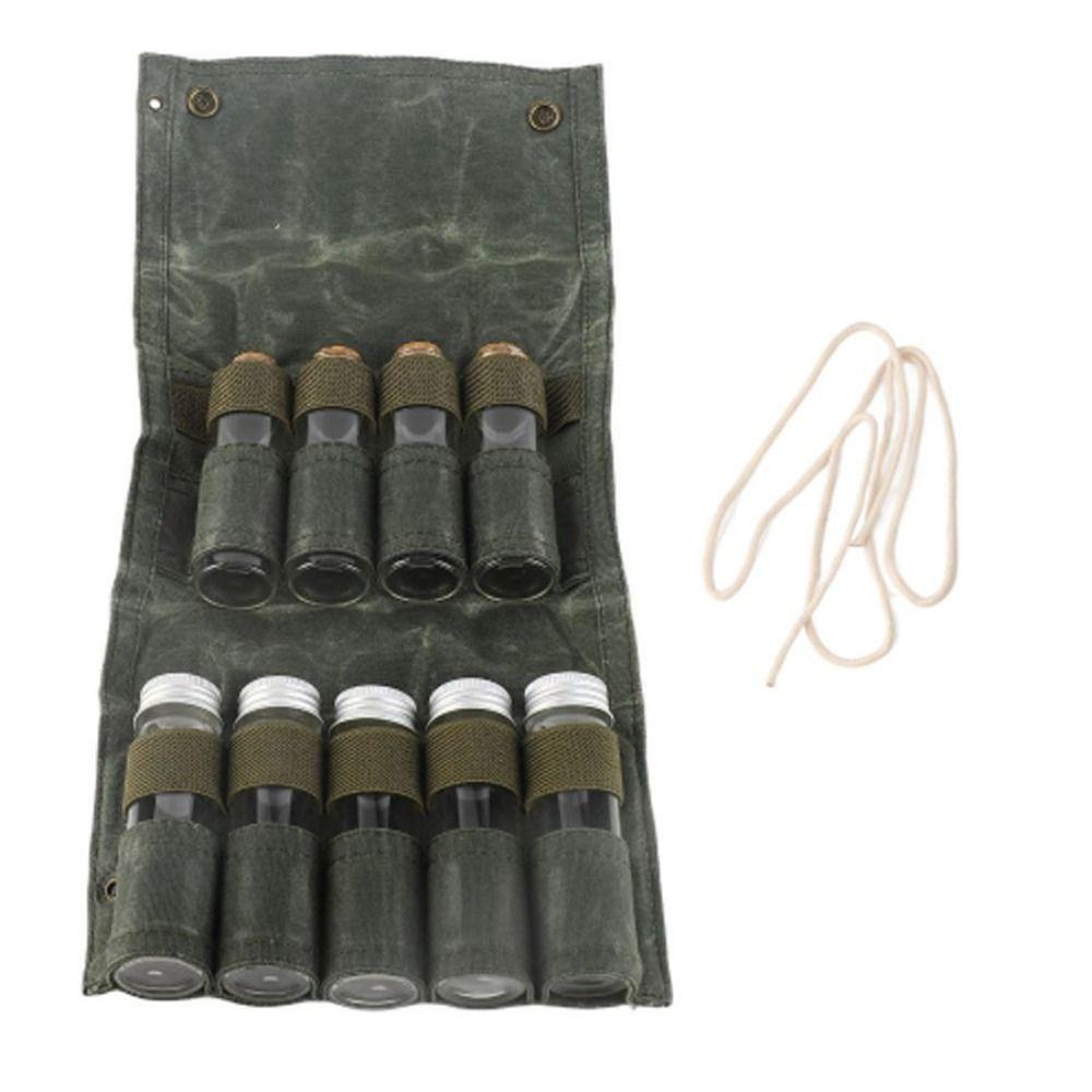 9 Pcs Multipurpose Portable Spice Bag Canvas Spice Container Travel Spice Kit  Camping Cooking