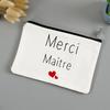 Teacher's Day Gift Thank You Mistress Print Makeup Pouch Zipper Lipstick Storage Women Canvas Cosmetic Bag Teacher Clutch Bag