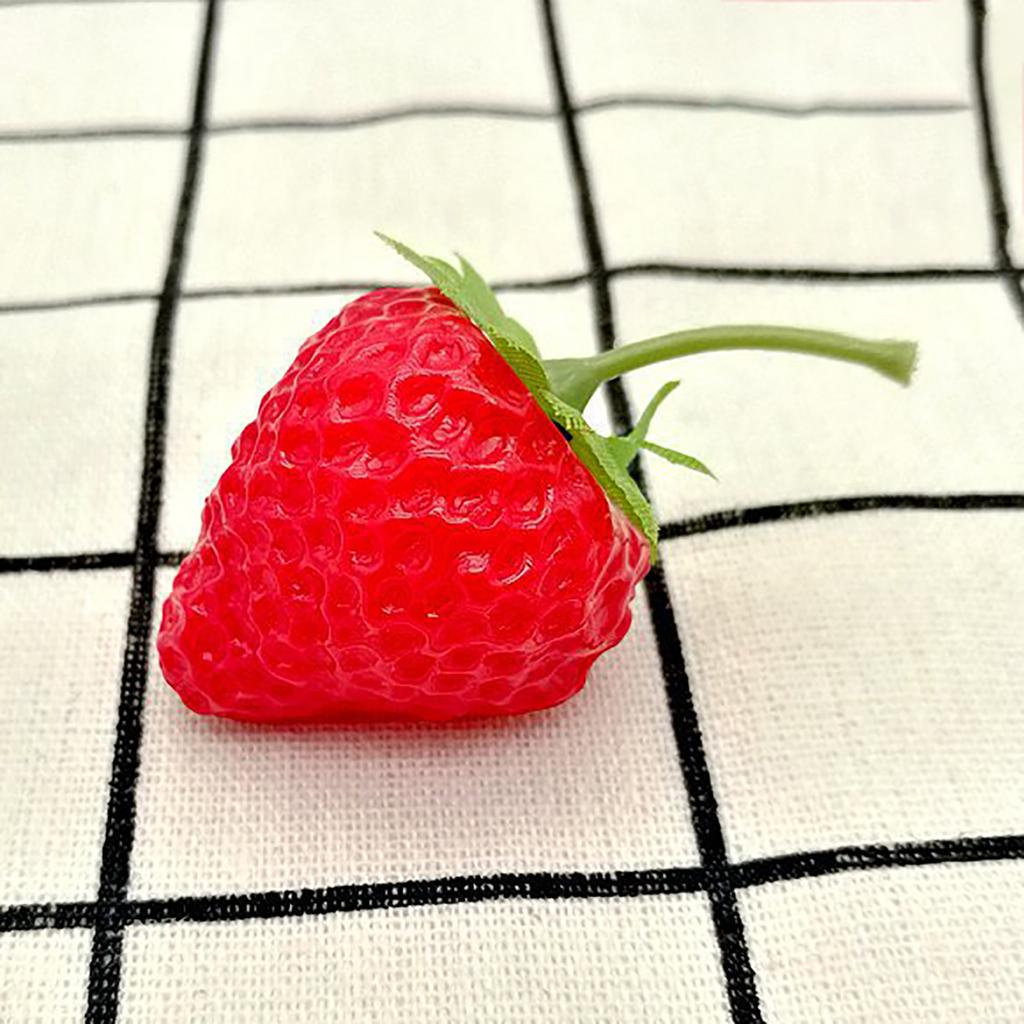 20Pcs Artificial Red Strawberries Plastic Fake Fruit