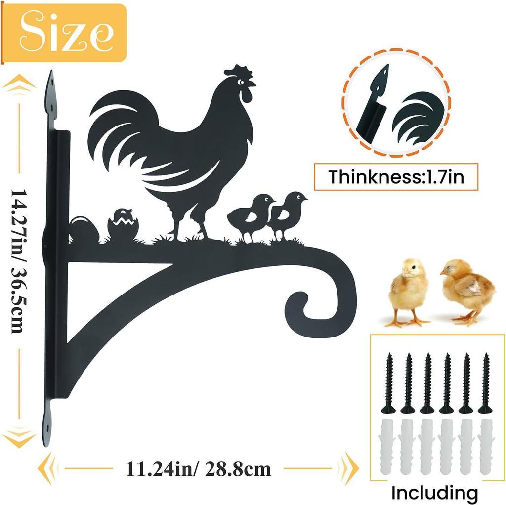 Heavy Duty Iron Hanging Plant & Clothes Hooks with Decorative Gnome Silhouette for Indoor & Outdoor Use