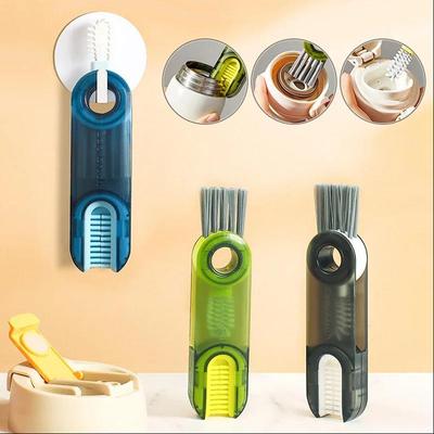3In1 Cleaning Tool Cup Brush Micro Lid Brushes Multifunction Nursing Water Bottle Cover Brush