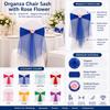 Bows Chair Back Bow Decorative Belt Rose Flower Chair Bandage  for Wedding Hotel Banquet