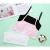 New Solid Color Cotton Vest for Girls, Tube Top for Young Girls, Korean Style Single-Layer Camisole, Backless Bandeau for Adolescents