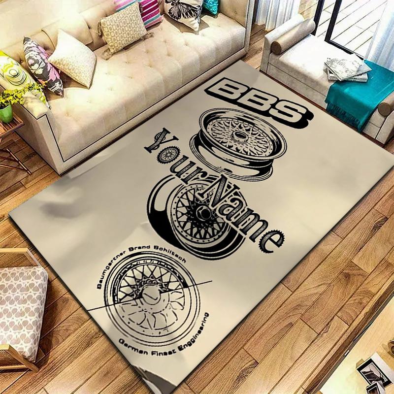 Bbs Gear Logo Custom Name Carpet Rug For Living Room Bedroom Home Sofa Decoration Kids Play Nonslip Floor Mat