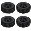 4PCS RC Metal Wheel Hub with Rubber Tire Set Fit for MN86K 1 12 RC Car Upgrade PartsBlack