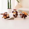 Adorable Panda Plush Wrist Rattle Toy Cute Raccoon Keychain Refrigerator Magnet