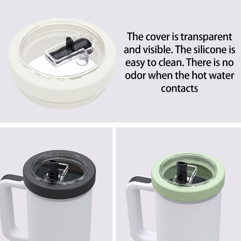 Replacement Lid For 40oz Tumblers Leak Proof Silicone Straw Cover Accessory For Drinkware Hygienes Protections