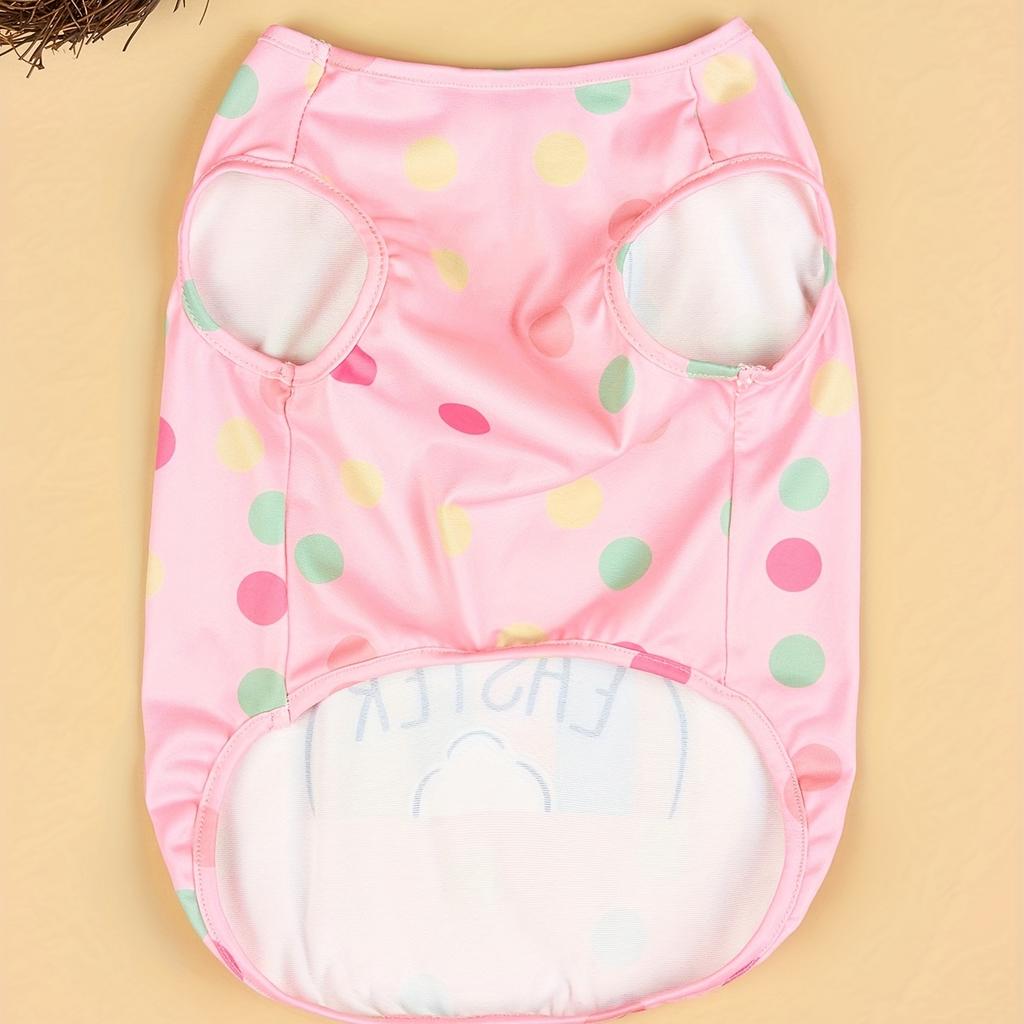 Easter Dog Vest Everyday Dog Hoodie and Holiday Pink Pet T-shirt for Small Dogs and Cats