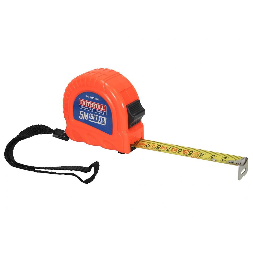 Faithfull Twin Lock Tape Measure 5m/16ft (width 19mm)