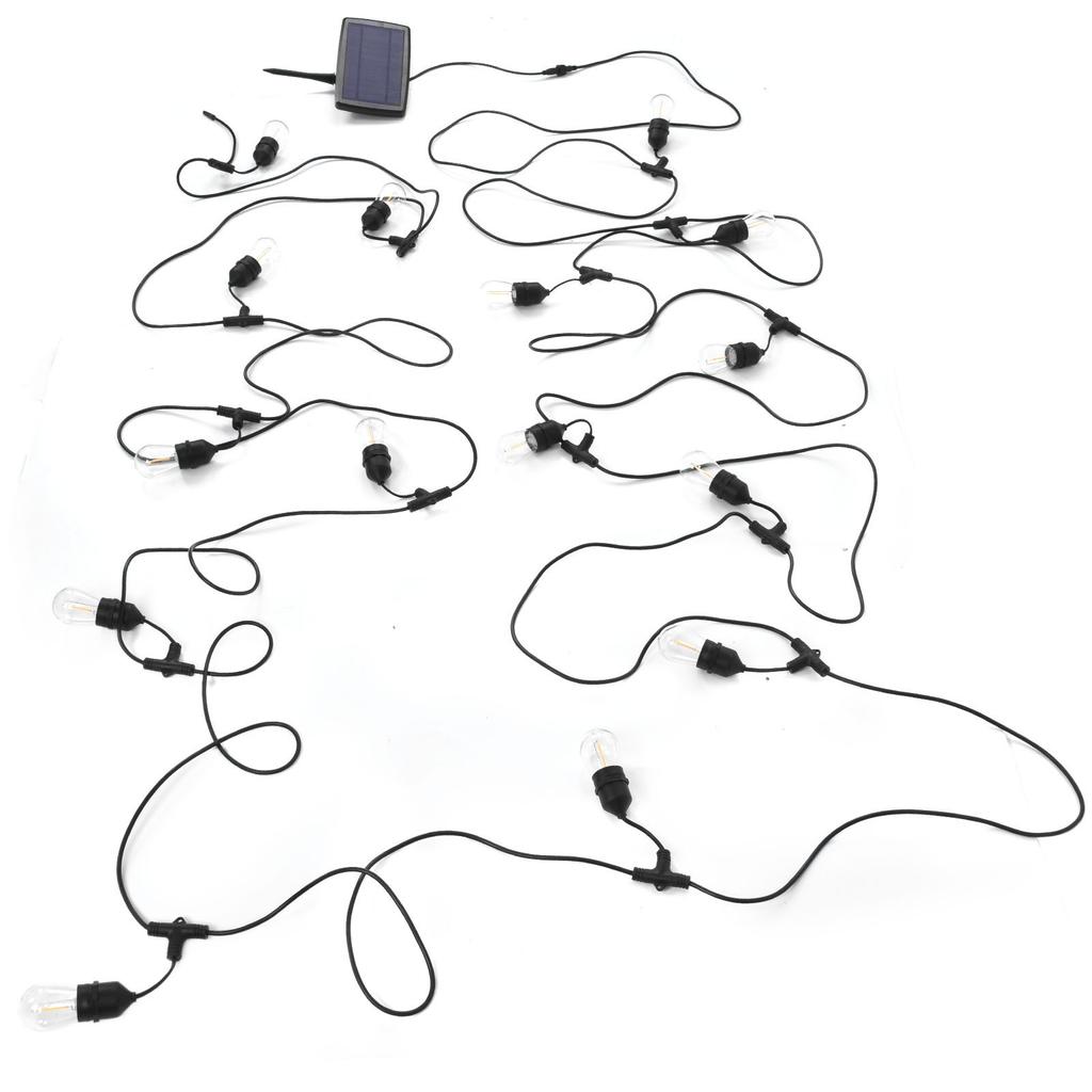 S14 Solar String Lights IP65 15M 4 Lighting Modes Outdoor Patio Light with 15 LED Bulbs