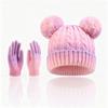 Kids Colorful Tie- Wool Hat and Gloves Set, Knit