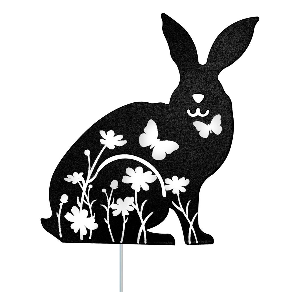 Wrought Iron Rabbit Garden Stake Decorative Sign Ornament Art Crafts for Courtyard Yard Lawn Home Decoration Supplies