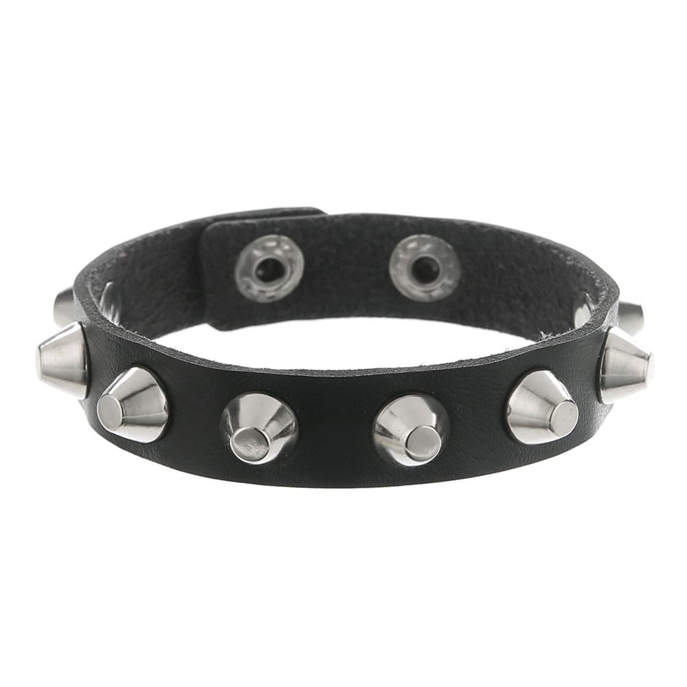 2025 Red Pink Hip Hop Rock PU Leather Bracelet Punk Stud Spike Rivet Punk Bangle Bracelet Wristband Jewelry Accessories Gifts