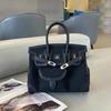 Leder Damentasche mit Canvas Mode Platin Tasche Einsatztasche Polka Punkt Schultergurt Handtasche Eine Schulter Diagonal Cross Damentasche