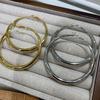 Exaggerated Plain Ring No. 5 Ring Earrings, Light Luxury And High-End Sense, Square Face And Thin Earrings, Personalized Fashion And Classic