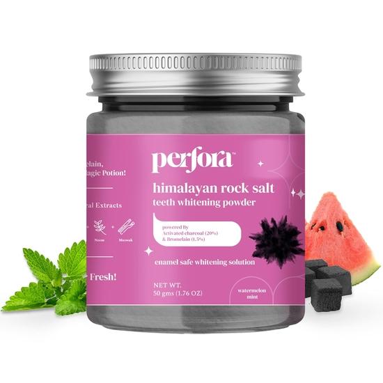 

Порошок для отбеливания зубов Perfora с активированным углем | Безопасный для эмали и эффективный отбеливающий раствор для зубов, стоматологический набор | Удаление пятен | Вкус арбуза и мяты