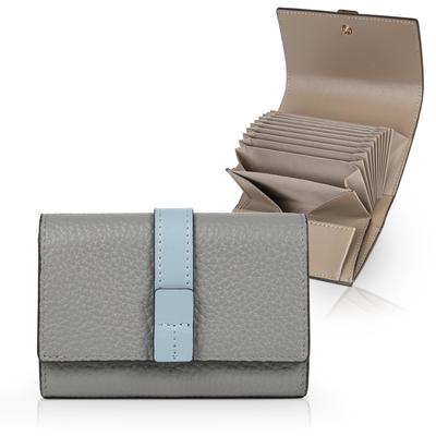LASIEM from 12 Colors X Mini Small Folding Holds Bills (Lasiemu) [Choose Two-tone] Women's Wallet, Wallet, Tri-fold, Compact, Gray, Fold-Free