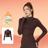 Winter High Elastic Peach Yoga Jackets Solid Clothes Long Sleeve Fleece Thick Yoga Jacket Women Zipper Fitness Yoga Coat